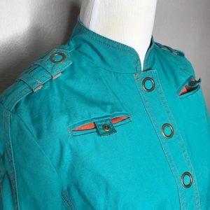 💙Vintage utility Military Style jacket with 😍detail💚